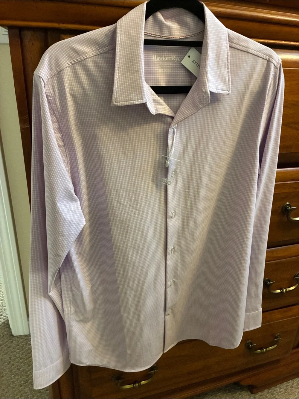 Hawker Rye Men's Light Lavender Dress Shirt - Tailored Button-Down - Picture 6 of 6